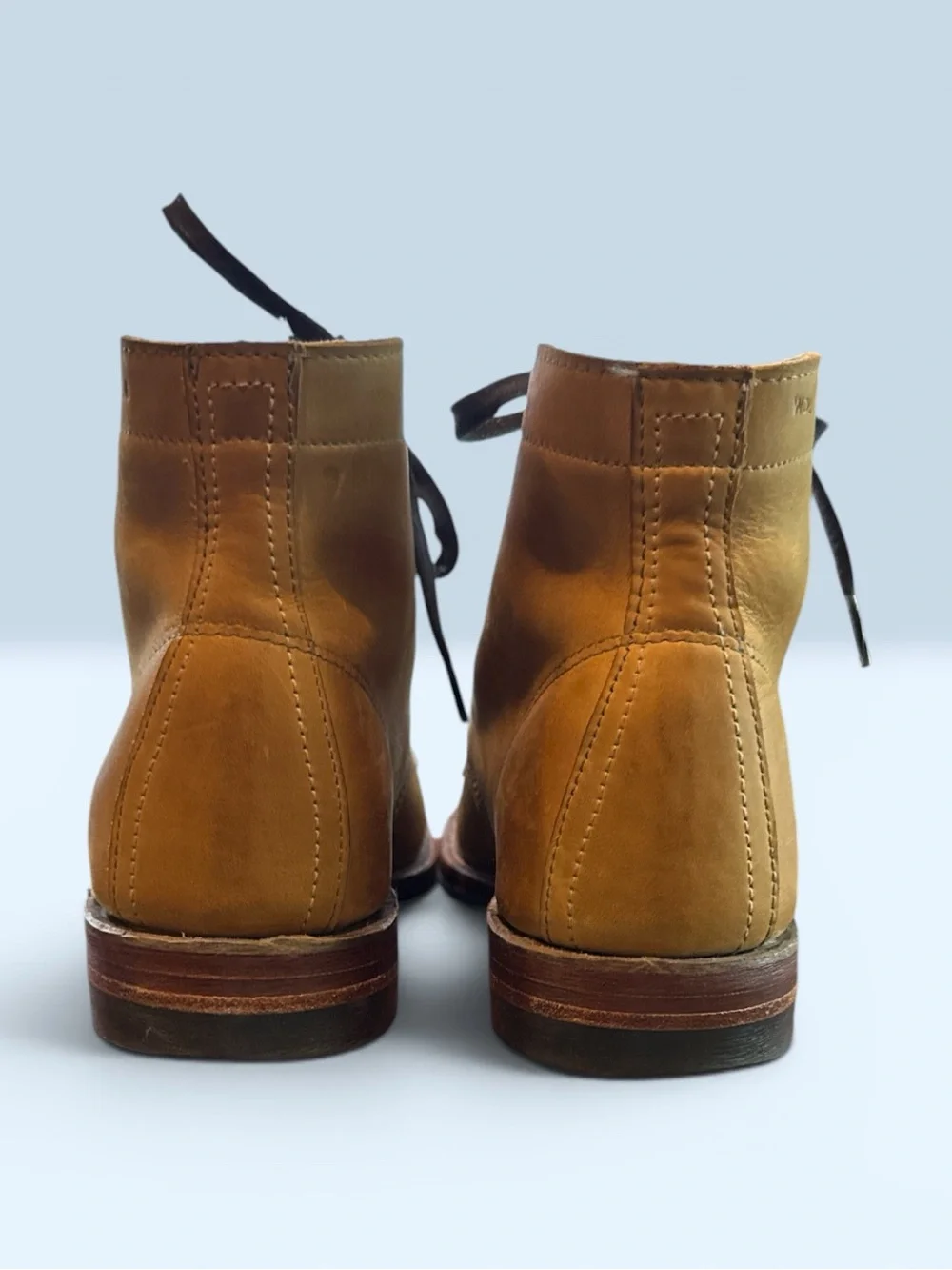 Men's Tan Leather Lace-Up Boots